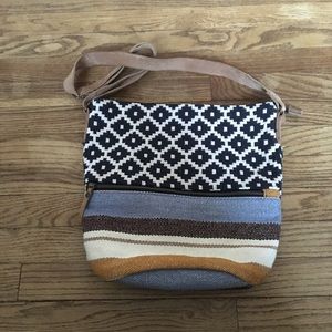 Fatface Multicolored Woven Canvas Crossbody Bag